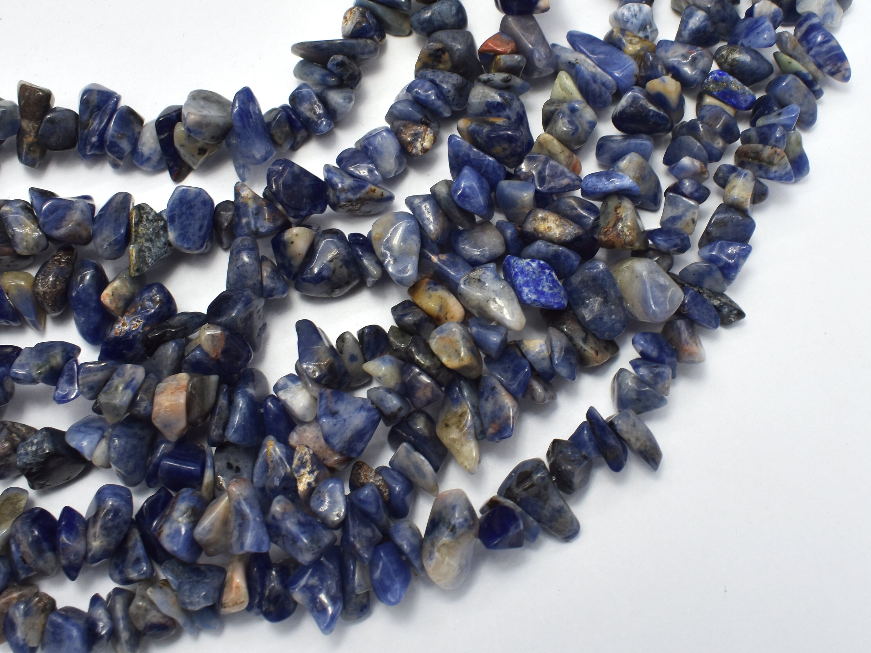 Sodalite, 4mm - 9mm Chips Beads, 32 Inch, Long Full Strand, Hole 0.8 Mm (411005001)