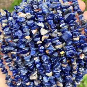 Full 32' Natural Sodalite 5~10mm Size Chip Beads,bracelets/neckalce For Jewelry Making Beads,gemstone Freeform Chip Nugget Beads.