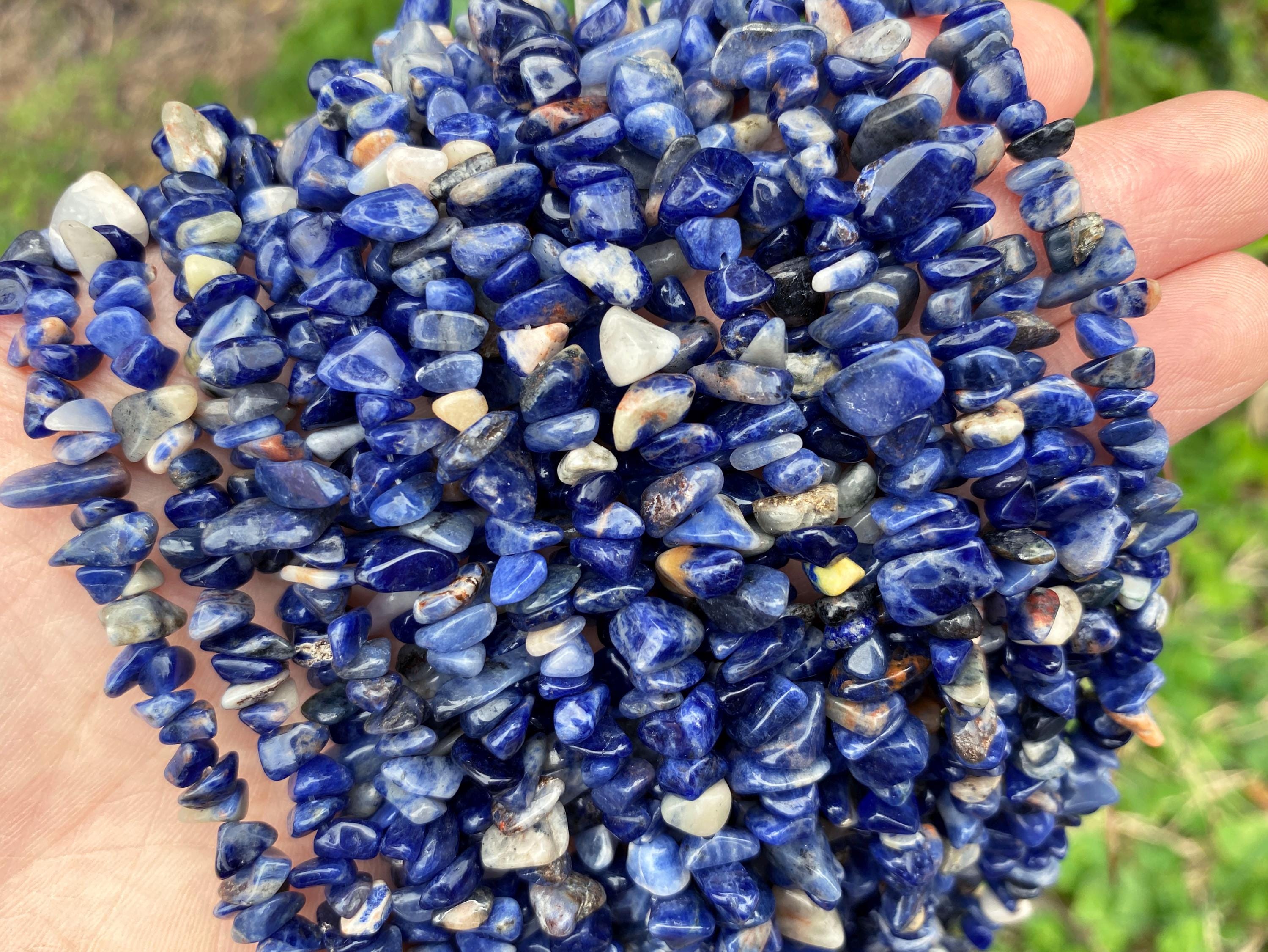 Full 32' Natural Sodalite 5~10mm Size Chip Beads,bracelets/neckalce For Jewelry Making Beads,gemstone Freeform Chip Nugget Beads.