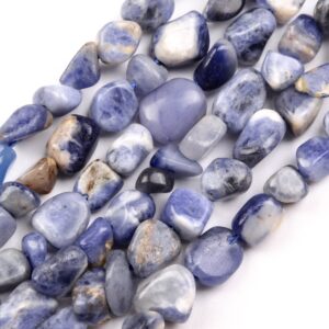 Genuine Natural Sodalite Loose Beads Grade A Pebble Nugget Shape 6-8mm