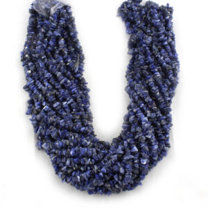 Natural Sodalite Uncut Chip Beads, 34 Inch Strand