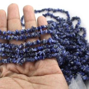 New Brand- Sodalite Uncut Chips Beads, 36 Inches Beads An Amazing Item, Semi Precious Gemstone Beads