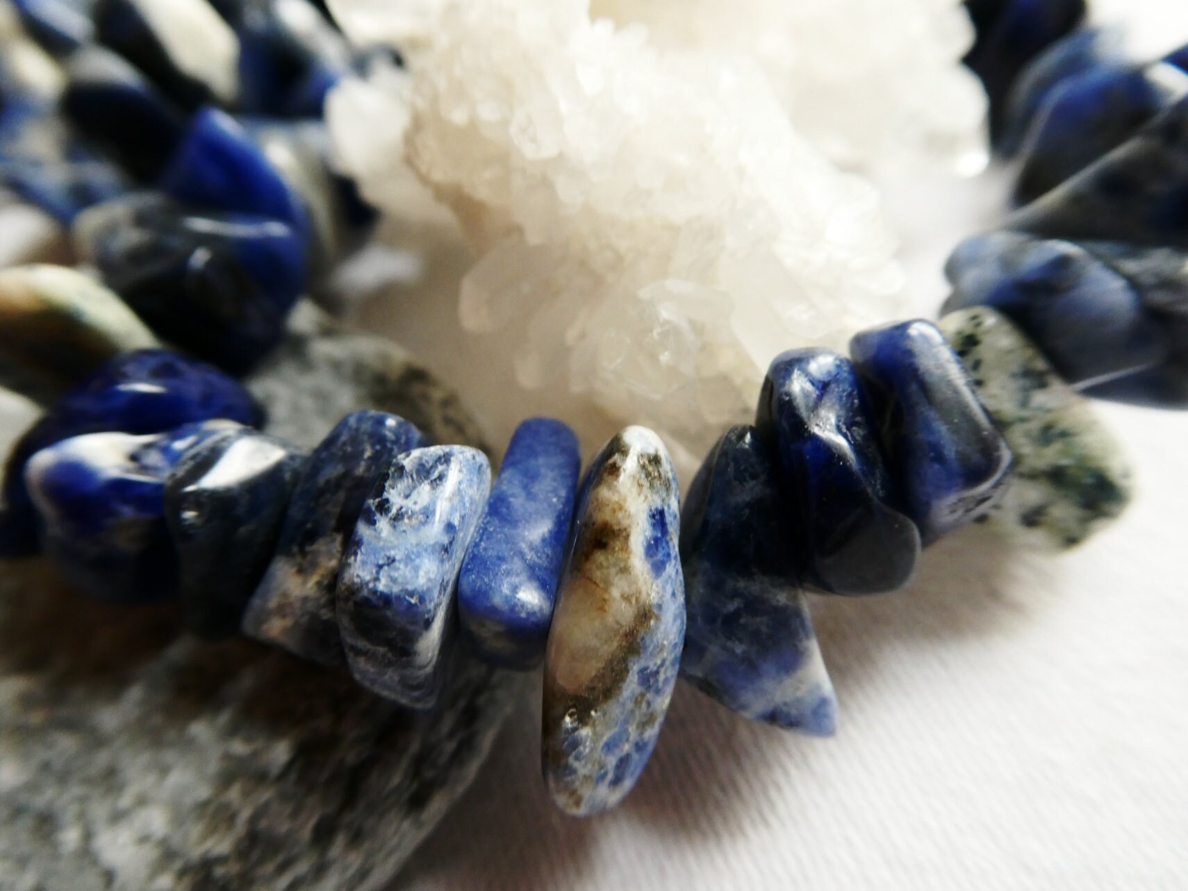 Raw Sodalite Nuggets 10-19mm Beads- 6in Strand-jewelry Making-white Blue Natural Craft Beads