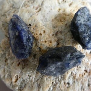 Raw Sodalite Marquise 21-24mm Matte Beads- 3 Pcs Nuggets-bracelet Jewelry Making-focal Craft Beads