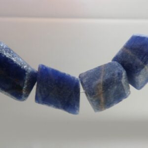 Raw Sodalite Matte Rectangle 8-10mm Beads-4 Natural Blue Ink Gemstone -craft Beads-jewelry Making