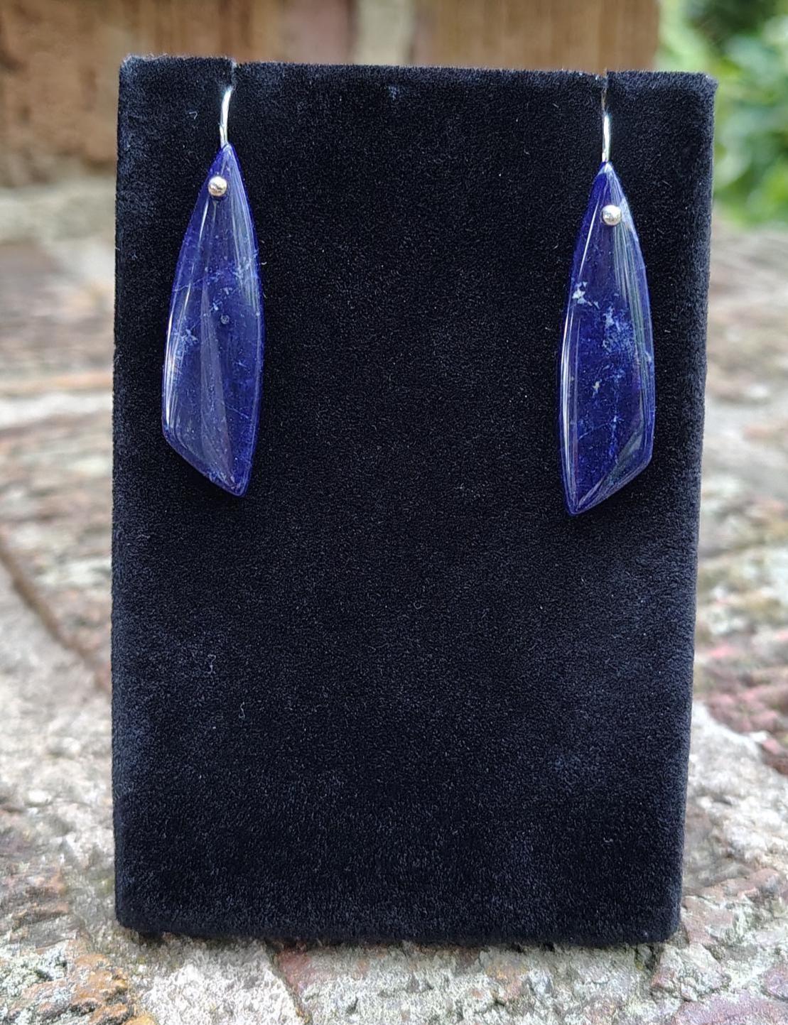 Sodalite And Sterling Silver Earrings Handmade By Chris Hay