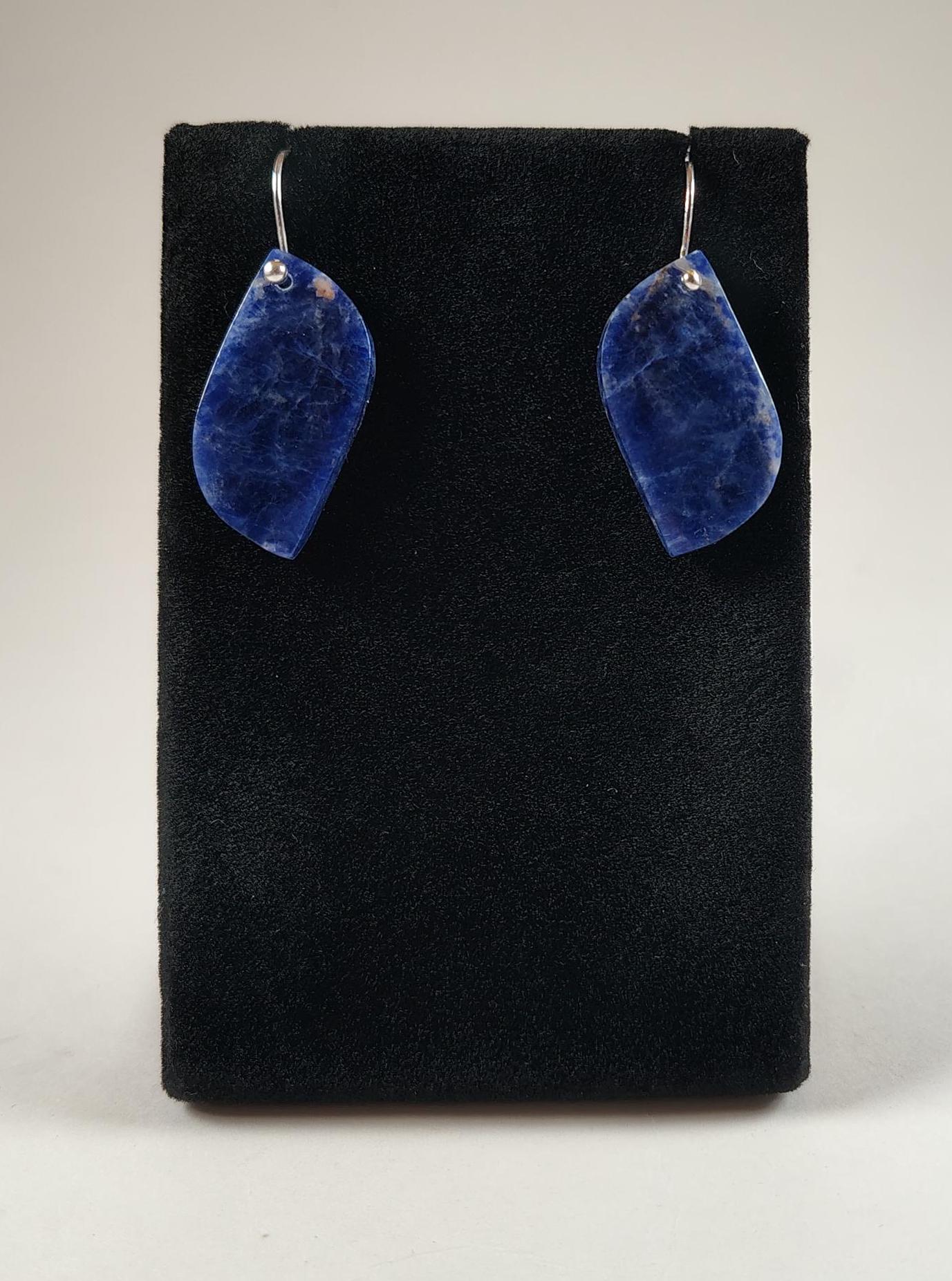 Sodalite And Sterling Silver Earrings Handmade By Chris Hay