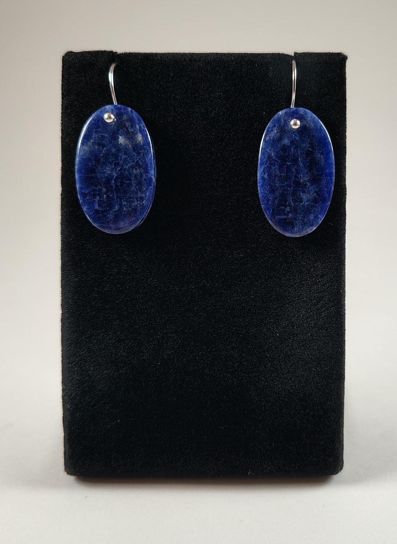 Sodalite And Sterling Silver Earrings Handmade By Chris Hay