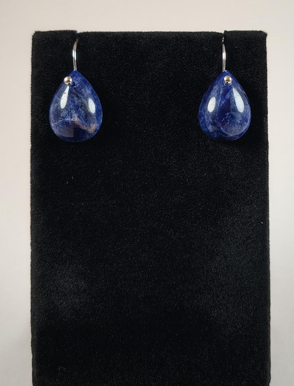 Sodalite And Sterling Silver Earrings Handmade By Chris Hay