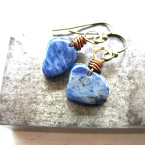 Blue Sodalite Gemstone Earrings Jewelry Handmade In Usa Blue Sodalite Gemstone Earrings Jewelry Handmade In Usa
