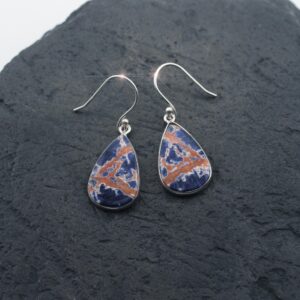 Complimentary - Beautiful Blue and Orange Sodalite Drop Sterling Silver Earrings Complimentary - Beautiful Blue and Orange Sodalite Drop Sterling Silver Earrings
