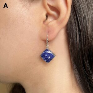 Sodalite Earring / 925 Sterling Silver Earring / Healing Gemstone / Gifts For Her / Oval Cab / Sodalite Jewelry / Statement Sodalite Earring