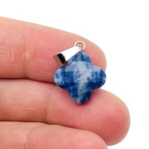 Sodalite Four-Leaf Clover Crystal Pendants - Gemstone Charm For Necklace & Earring Making - DIY Jewelry Making Supplies - NC1326 Sodalite Four-Leaf Clover Crystal Pendants - Gemstone Charm For Necklace & Earring Making - DIY Jewelry Making Supplies - NC1326