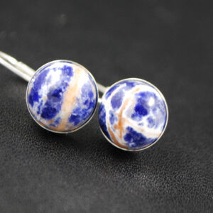 Gorgeous Orange Sodolite Bezel Drop Earrings - Sterling Silver Leverbacks Gorgeous Orange Sodolite Bezel Drop Earrings - Sterling Silver Leverbacks