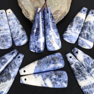 Grade Aaa Blue White Trapezoid Sodalite Earring Pair Matched Natural One Of A Kind Gemstone Grade Aaa Blue White Trapezoid Sodalite Earring Pair Matched Natural One Of A Kind Gemstone