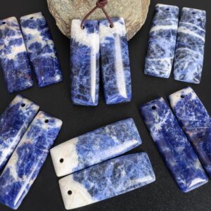 Grade Aaa Blue White Rectangle Sodalite Earring Pair Matched Natural One Of A Kind Gemstone Grade Aaa Blue White Rectangle Sodalite Earring Pair Matched Natural One Of A Kind Gemstone