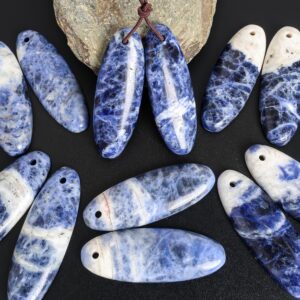 Grade Aaa Blue White Leaf Sodalite Earring Pair Matched Natural One Of A Kind Gemstone Grade Aaa Blue White Leaf Sodalite Earring Pair Matched Natural One Of A Kind Gemstone