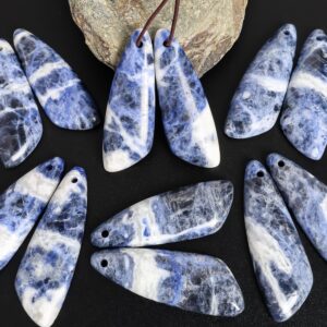 Grade Aaa Blue White Beveled Teardrop Sodalite Earring Pair Matched Natural One Of A Kind Gemstone Grade Aaa Blue White Beveled Teardrop Sodalite Earring Pair Matched Natural One Of A Kind Gemstone
