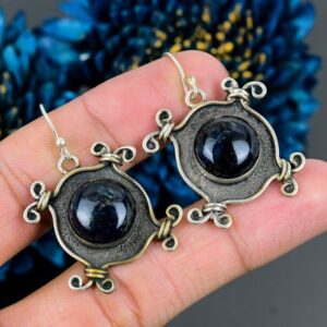Handmade Sodalite Drop Earrings: 925 Sterling Silver Dangle Jewelry Handmade Sodalite Drop Earrings: 925 Sterling Silver Dangle Jewelry