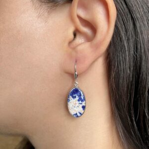 Sodalite Leverback Earring / 925 Sterling Silver / Healing Gemstone / Gift For Her / Oval Cab / Sodalite Jewel / Statement Earring Sdl-e-18. Sodalite Leverback Earring / 925 Sterling Silver / Healing Gemstone / Gift For Her / Oval Cab / Sodalite Jewel / Statement Earring Sdl-e-18.