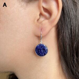 Sodalite Leverback Earring / 925 Sterling Silver Earring / Healing Gemstone / Gifts For Her / Natural Sodalite Jewellery / Statement Earring