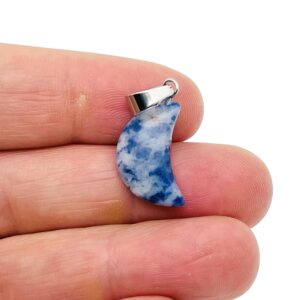 Sodalite Moon Pendant - Moon Earring Crystal - Crystals Healing - Jewelry Making Supplies - MNC1013 Sodalite Moon Pendant - Moon Earring Crystal - Crystals Healing - Jewelry Making Supplies - MNC1013