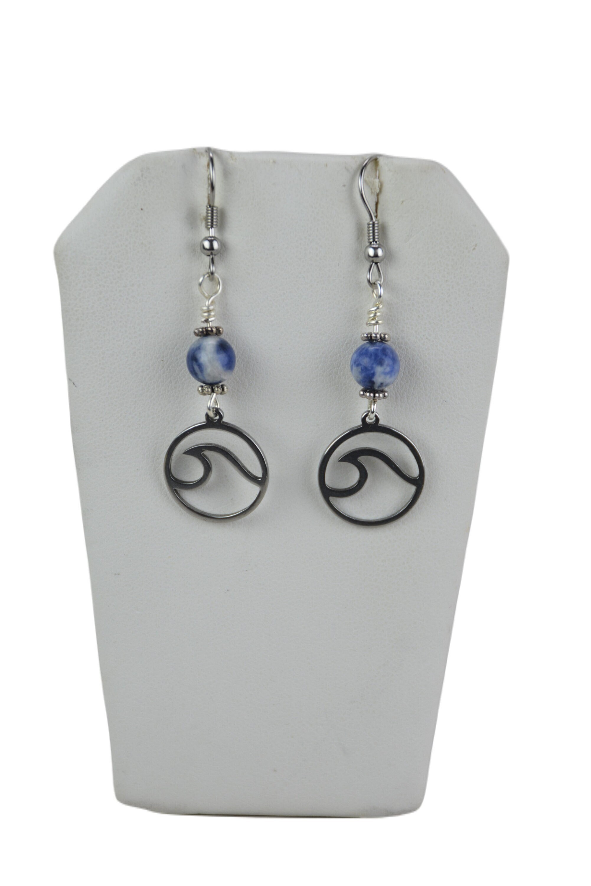 Ocean Wave Sodalite Drop Earrings