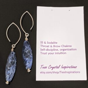 Sterling Silver and Sodalite Earrings Sterling Silver and Sodalite Earrings