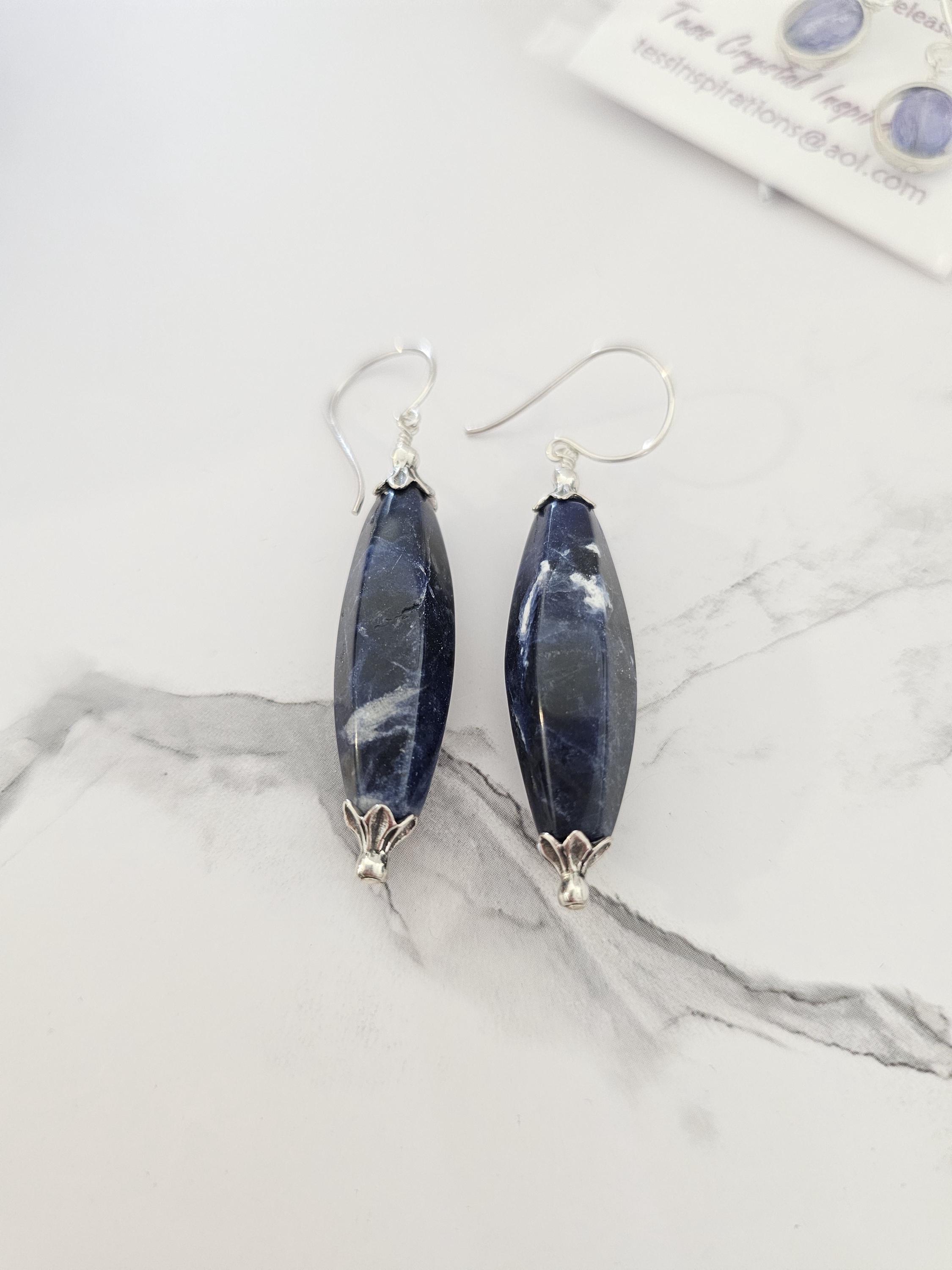 Sterling Silver And Sodalite Earrings