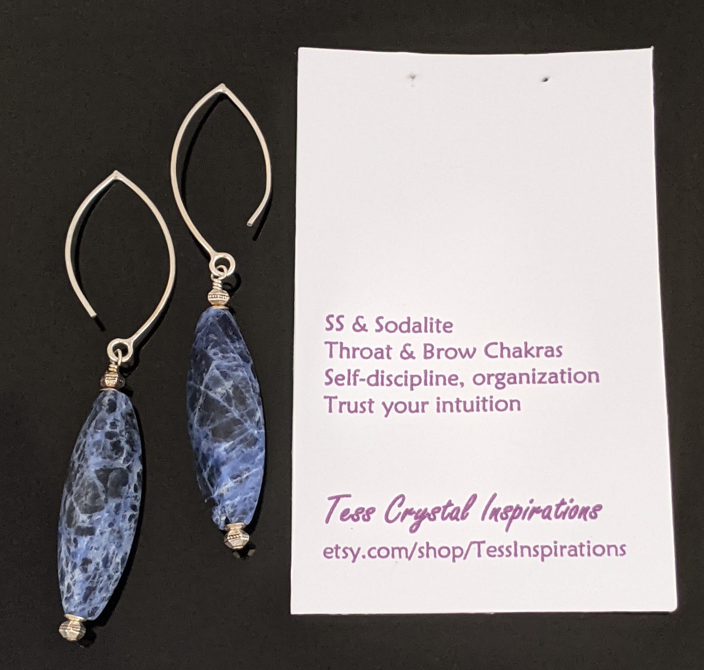 Sterling Silver And Sodalite Earrings