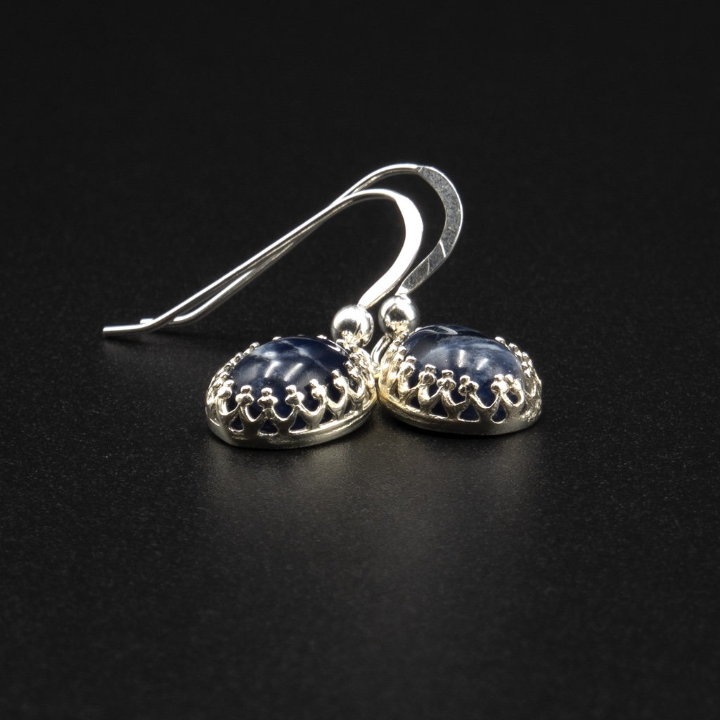 Sodalite Sterling Silver Denim Blue Gemstone Handmade Drop Earrings : Sagittarius Gift. Sodalite Sterling Silver Denim Blue Gemstone Handmade Drop Earrings : Sagittarius Gift.