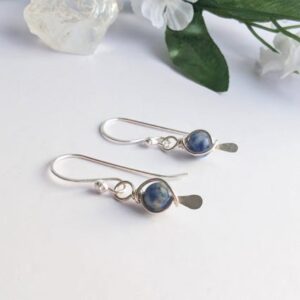 Sodalite Earrings Sterling Silver, Wire Wrapped, Gift For Her, Dangle Earrings, 925 Sterling Silver, Wire Wrapped Sodalite Earrings Sodalite Earrings Sterling Silver, Wire Wrapped, Gift For Her, Dangle Earrings, 925 Sterling Silver, Wire Wrapped Sodalite Earrings