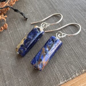Sodalite Stick Earrings on Sterling Silver Sodalite Stick Earrings on Sterling Silver