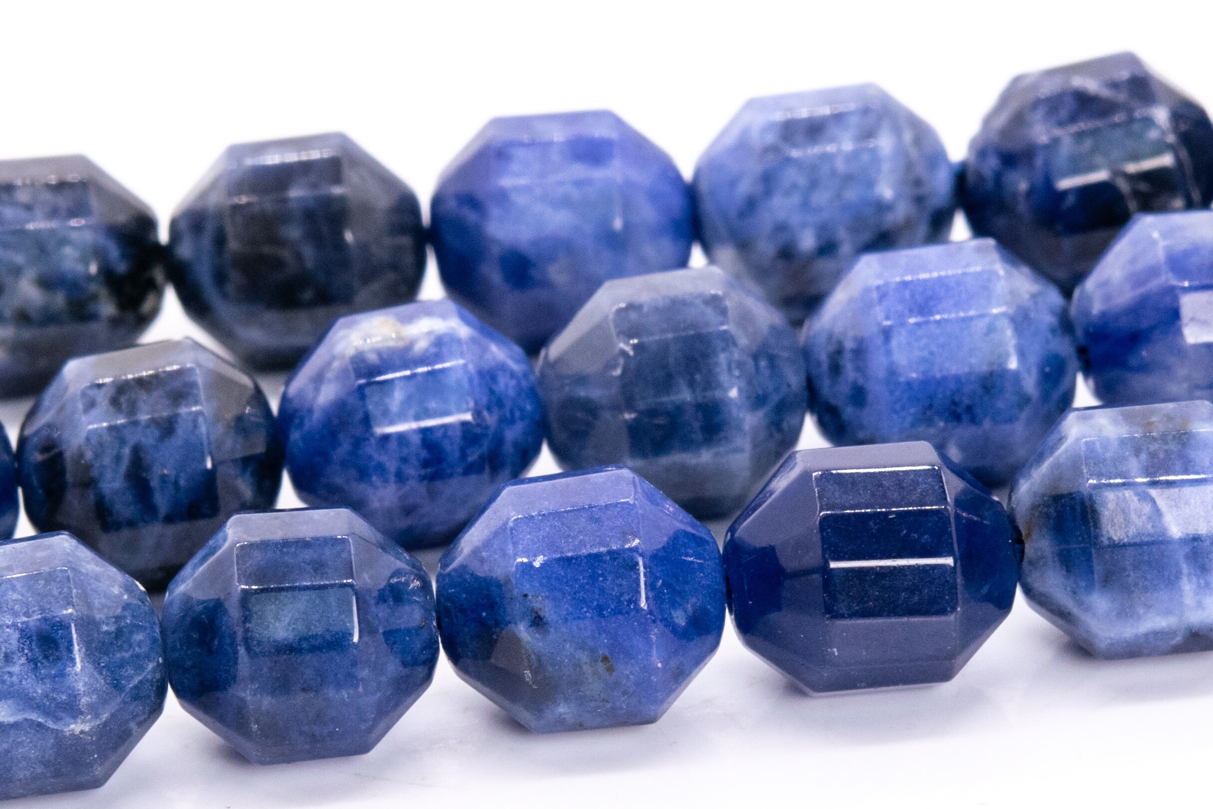 10x9mm Sodalite Beads Faceted Bicone Barrel Drum Grade Aaa Genuine Natural Gemstone Loose Beads 15" / 7.5" Bulk Lot Options (115643)