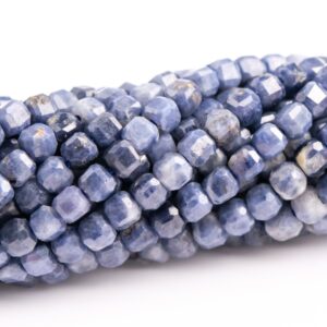 2mm Sodalite Beads Beveled Edge Faceted Cube Grade A Genuine Natural Gemstone Half Strand Loose Beads 15" Bulk Lot Options (117521-3941)