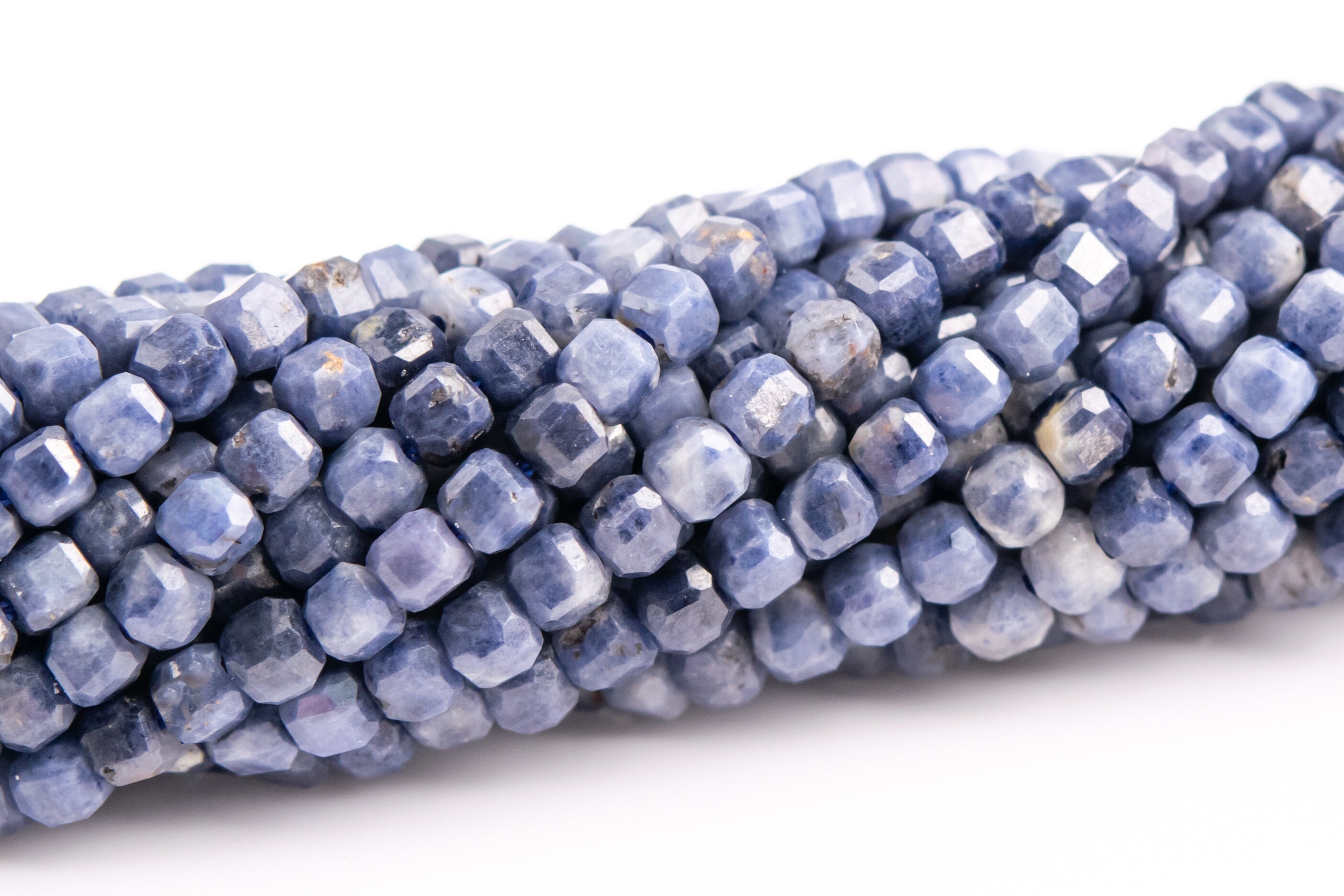 2mm Sodalite Beads Beveled Edge Faceted Cube Grade A Genuine Natural Gemstone Half Strand Loose Beads 15" Bulk Lot Options (117521-3941)