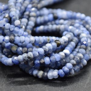 Sodalite Gemstone Faceted Rondelle Spacer Beads - 3mm X 2mm - 15" Strand