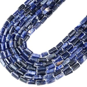 Natural Sodalite Gemstone 12x8mm Faceted Cylinder Round Tube Loose Beadsbulk Lot 1,2,6,12 And 50 (d464)