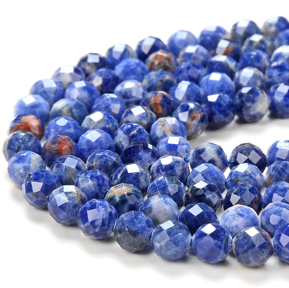 Natural Sodalite Gemstone Grade Aaa Micro Faceted Round 5mm 6mm Loose Beads 15 Inch Full Strand (p56) Natural Sodalite Gemstone Grade Aaa Micro Faceted Round 5mm 6mm Loose Beads 15 Inch Full Strand (p56)