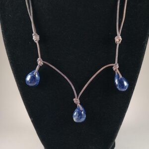 Sodalite Adjustable Leather Necklace Handmade By Chris Hay Sodalite Adjustable Leather Necklace Handmade By Chris Hay