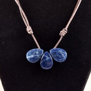 Sodalite Adjustable Leather Necklace Handmade By Chris Hay Sodalite Adjustable Leather Necklace Handmade By Chris Hay