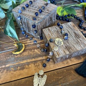 Archangel Michael Rosary - Sunset Sodalite, Prayer Beads, Crystals, Mala, Jewelry, Necklace