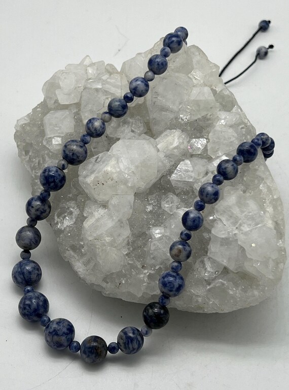 Sodalite Beaded Necklace-18-20" Adjustable