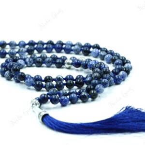 Blue Sodalite Mala Necklace 108 Beads Hand Knotted Logic & Truth Prayer Beads Mental Clarity Yoga Jewelry Communication Meditation Gift Blue Sodalite Mala Necklace 108 Beads Hand Knotted Logic & Truth Prayer Beads Mental Clarity Yoga Jewelry Communication Meditation Gift