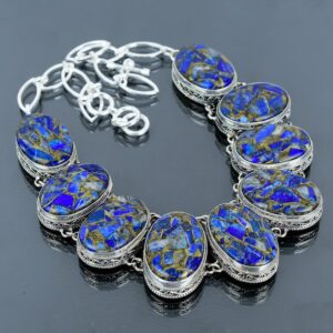 Copper Sodalite 925 Sterling Silver Necklace: Handmade Gemstone Jewelry Copper Sodalite 925 Sterling Silver Necklace: Handmade Gemstone Jewelry
