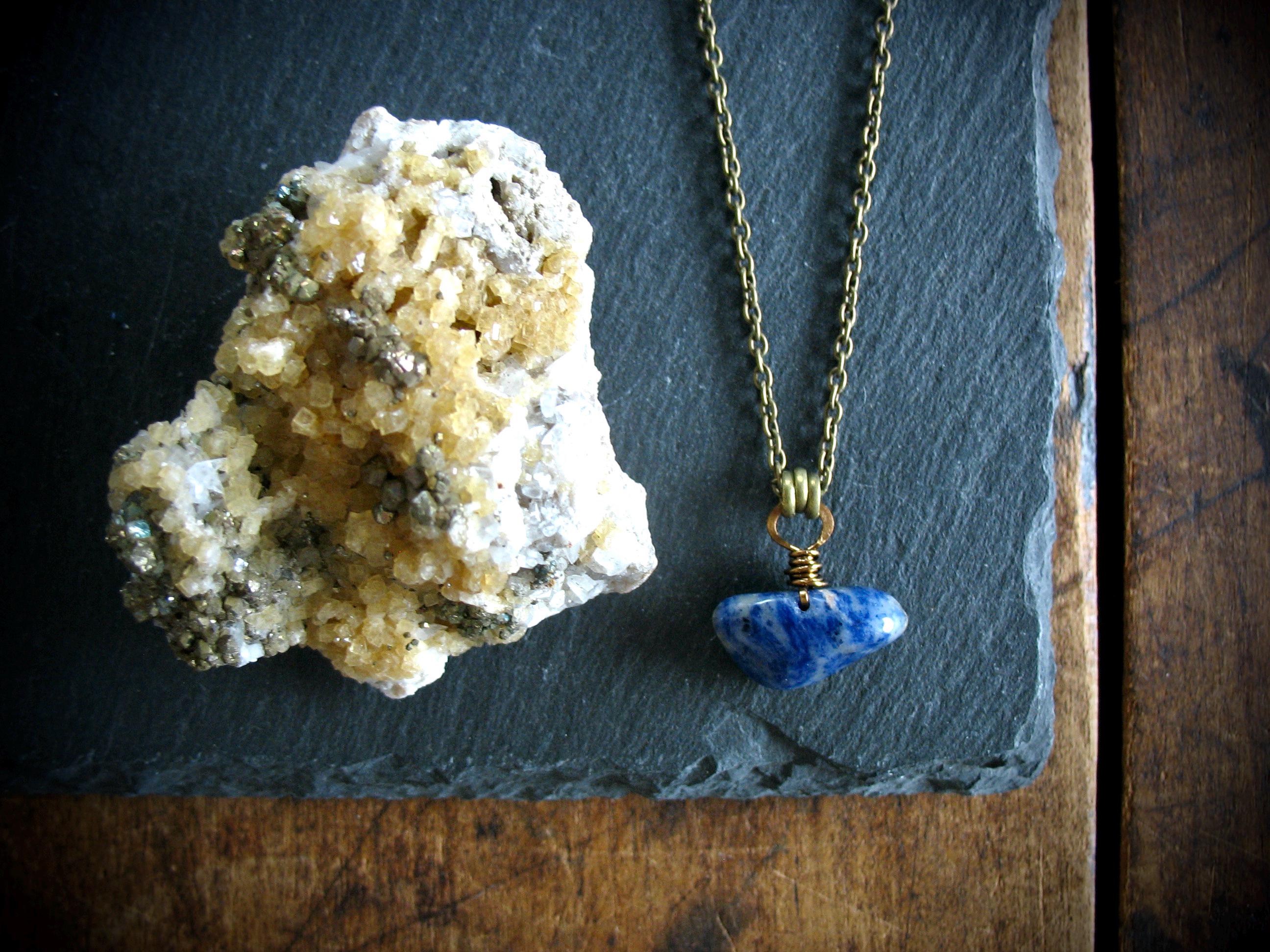 Sodalite Gemstone Necklace Jewelry Handmade In Usa