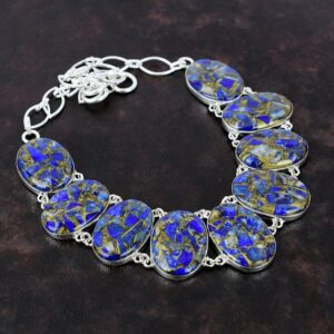 Handmade Copper Sodalite Necklace: 925 Sterling Silver, Adjustable Chain Handmade Copper Sodalite Necklace: 925 Sterling Silver, Adjustable Chain