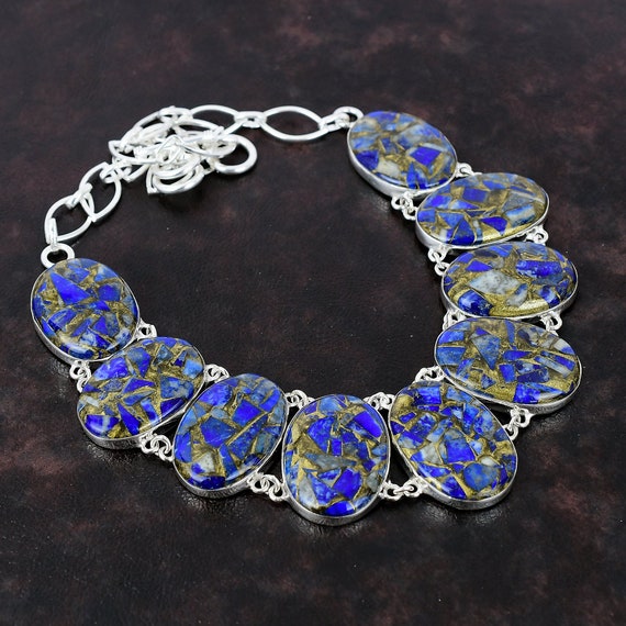 Handmade Copper Sodalite Necklace: 925 Sterling Silver, Adjustable Chain