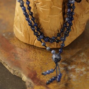 Sodalite Mala Necklace • Intuitive Spirit Jewelry • 4mm • 6mm • 8mm • 10mm • 108+1 • Inner Compass Mala • Calm The Mind Necklace • Ag4853