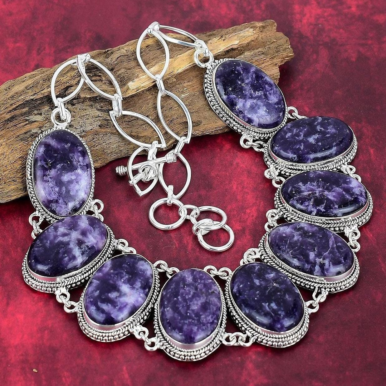 Natural Sodalite Necklace, 925 Sterling Silver Jewelry, Gemstone Necklace, Necklace Adjustable Chain Handmade Gift, Thanksgiving Gift
